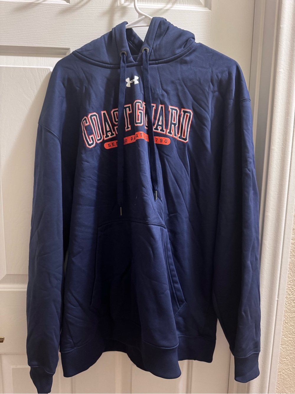 Under Armour Navy Blue Hooded Pullover with Small Logo